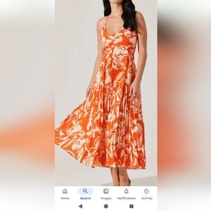ASTR Blythe Orange Print Dress